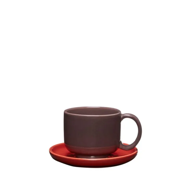 Amare Cup/Saucer Burgundy/Red^Hübsch Flash Sale