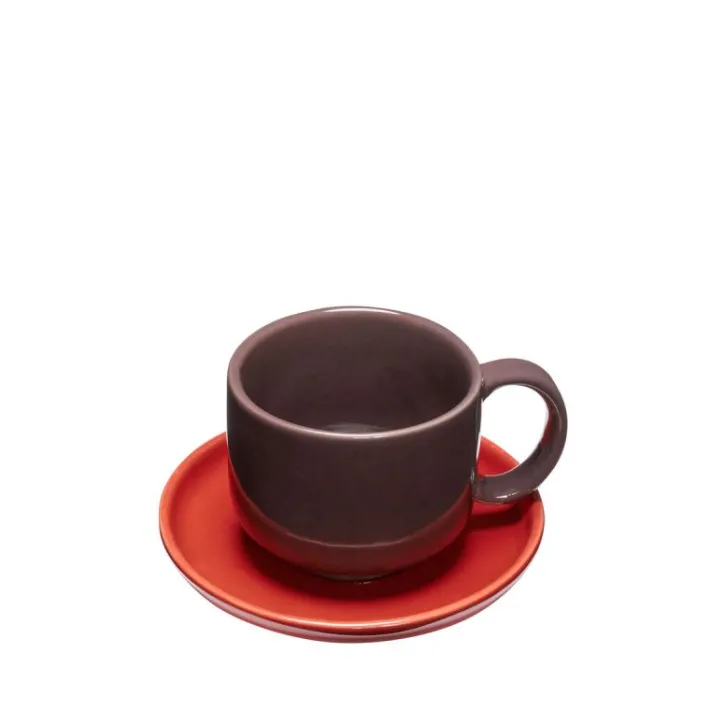 Amare Cup/Saucer Burgundy/Red^Hübsch Flash Sale