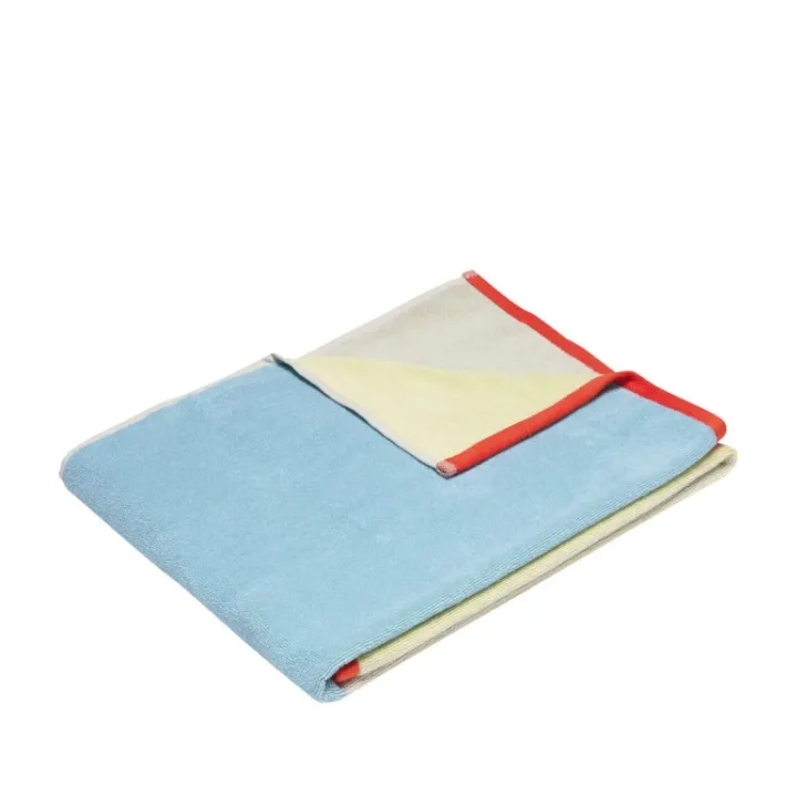 Block Towel Large Light blue/Multicolour^Hübsch Online