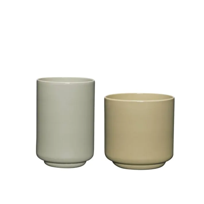 Deux Pots Light green/Sand (set of 2)^Hübsch Clearance