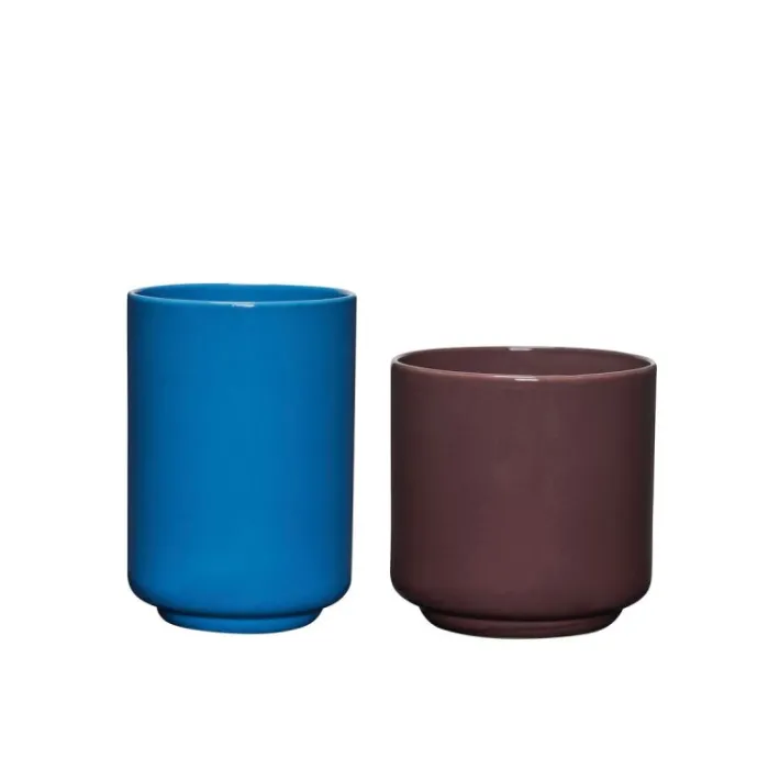 Deux Pots Maroon/Blue (set of 2)^Hübsch Best