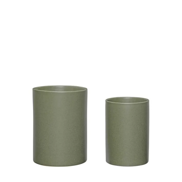 Edna Pots Green (set of 2)^Hübsch Flash Sale