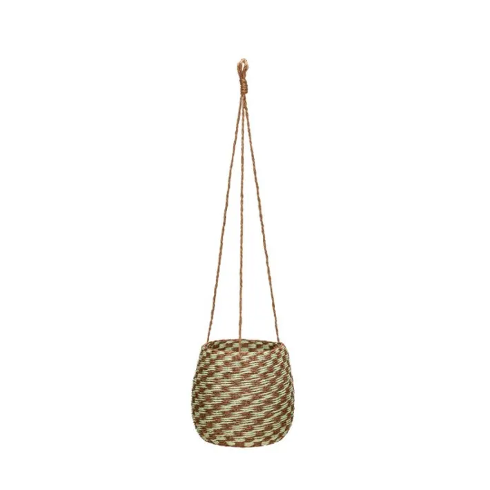 Faye Basket Checky Brown/Green^Hübsch Discount