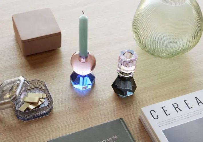 Gem Candlestick Pink/Blue^Hübsch Store