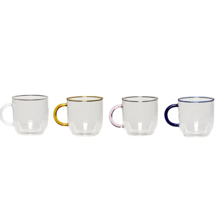 Kiosk Glass Mugs Multicolour (set of 4)^Hübsch Discount