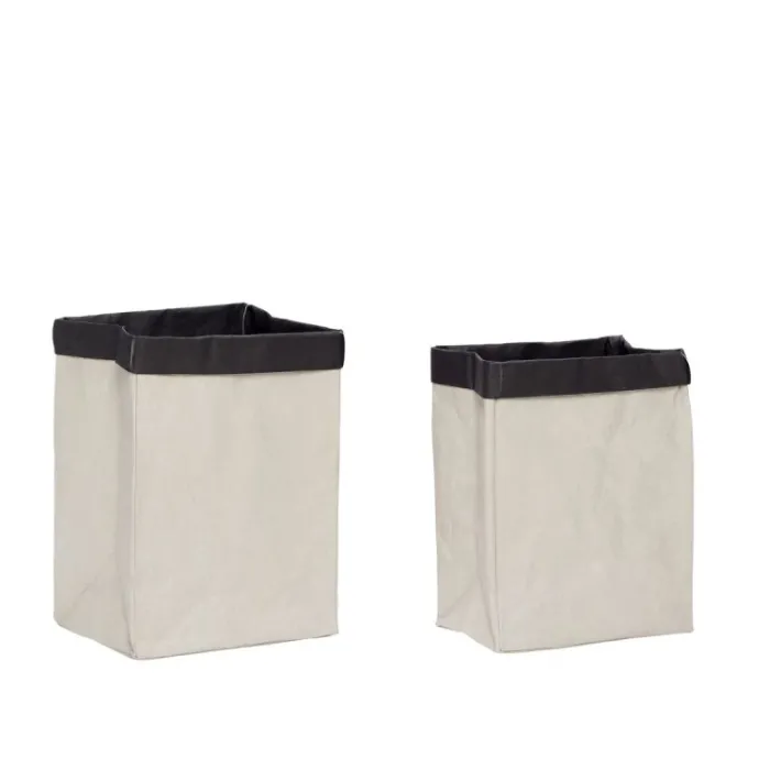 Landromat Laundry Basket Square Grey/Black (set of 2)^Hübsch Sale