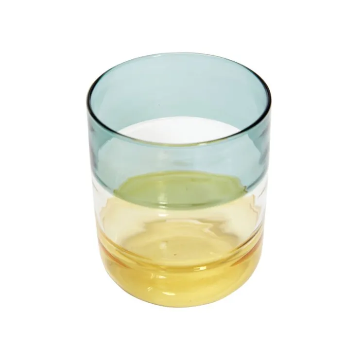 Lemonade Glasses Amber/Petrol (set of 2)^Hübsch Clearance