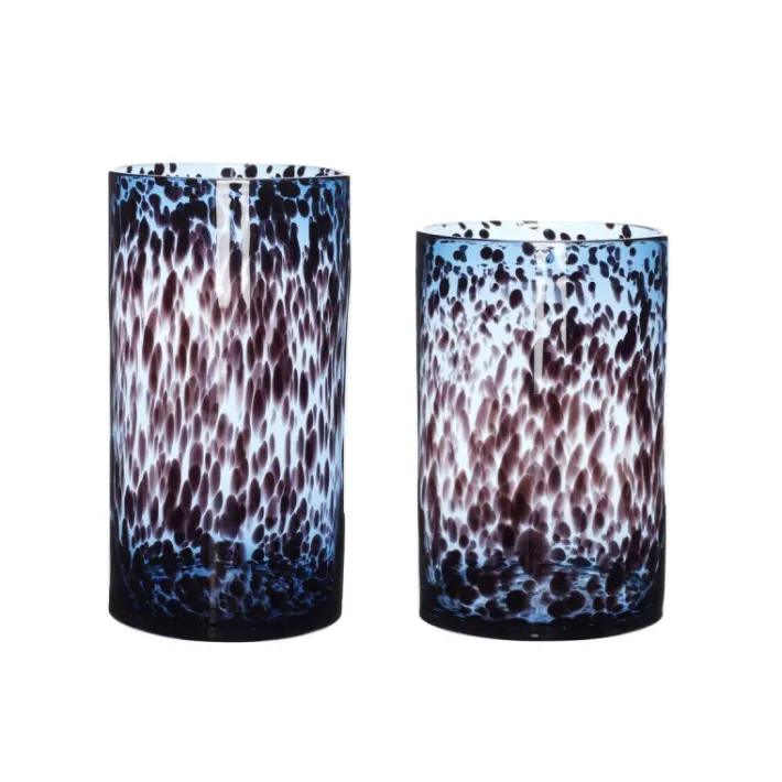 Leo Vases Cylinder Blue/Burgundy (set of 2)^Hübsch Flash Sale