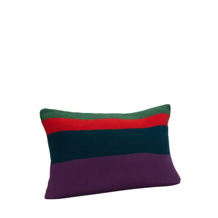 Line Cushion Knitted Green/Red/Purple^Hübsch Cheap