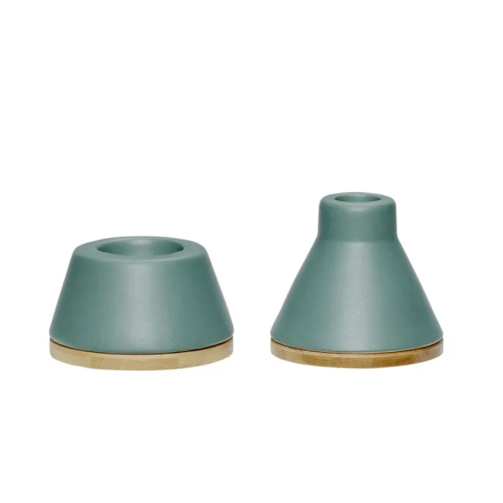 Mix Candlestick Green/Natural (set of 2)^Hübsch Best