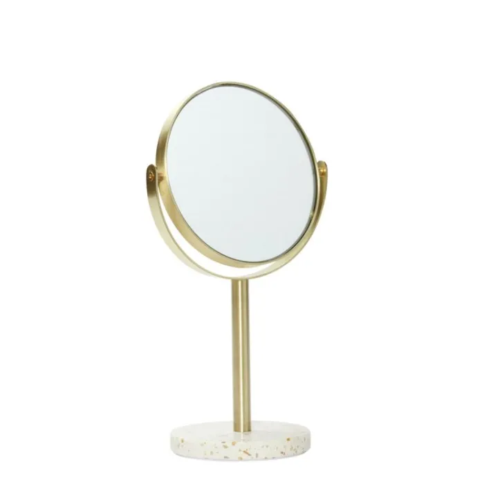 Pamper Table Mirror Brass/Terrazzo^Hübsch Online