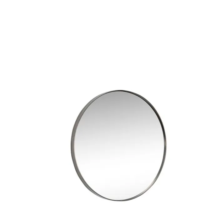 Retro Wall Mirror Round Brushed nickel^Hübsch Clearance