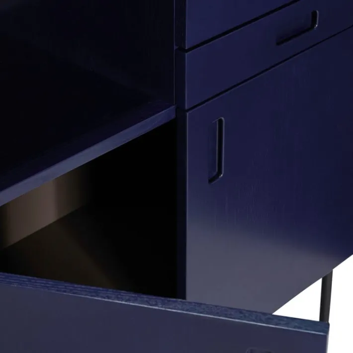 Study Cabinet Dark blue/Grey^Hübsch Shop