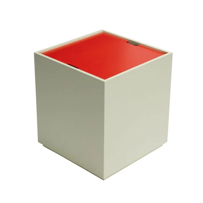 Vault Side Table/Storage Box Light green/Red^Hübsch Hot