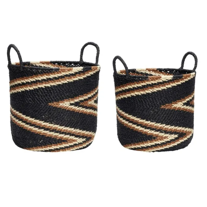 Zigzag Baskets Black (set of 2)^Hübsch Cheap